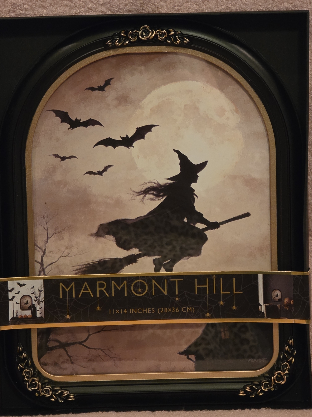 Marmont Hill Witch Silhouette Wall Art - Black & Gold Frame - Picture 2 of 2